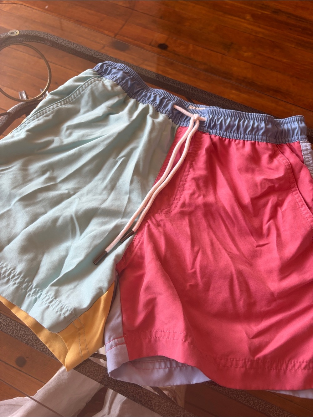American Eagle Outfitters Two-Tone Athletic Shorts - Pink & Light Blue